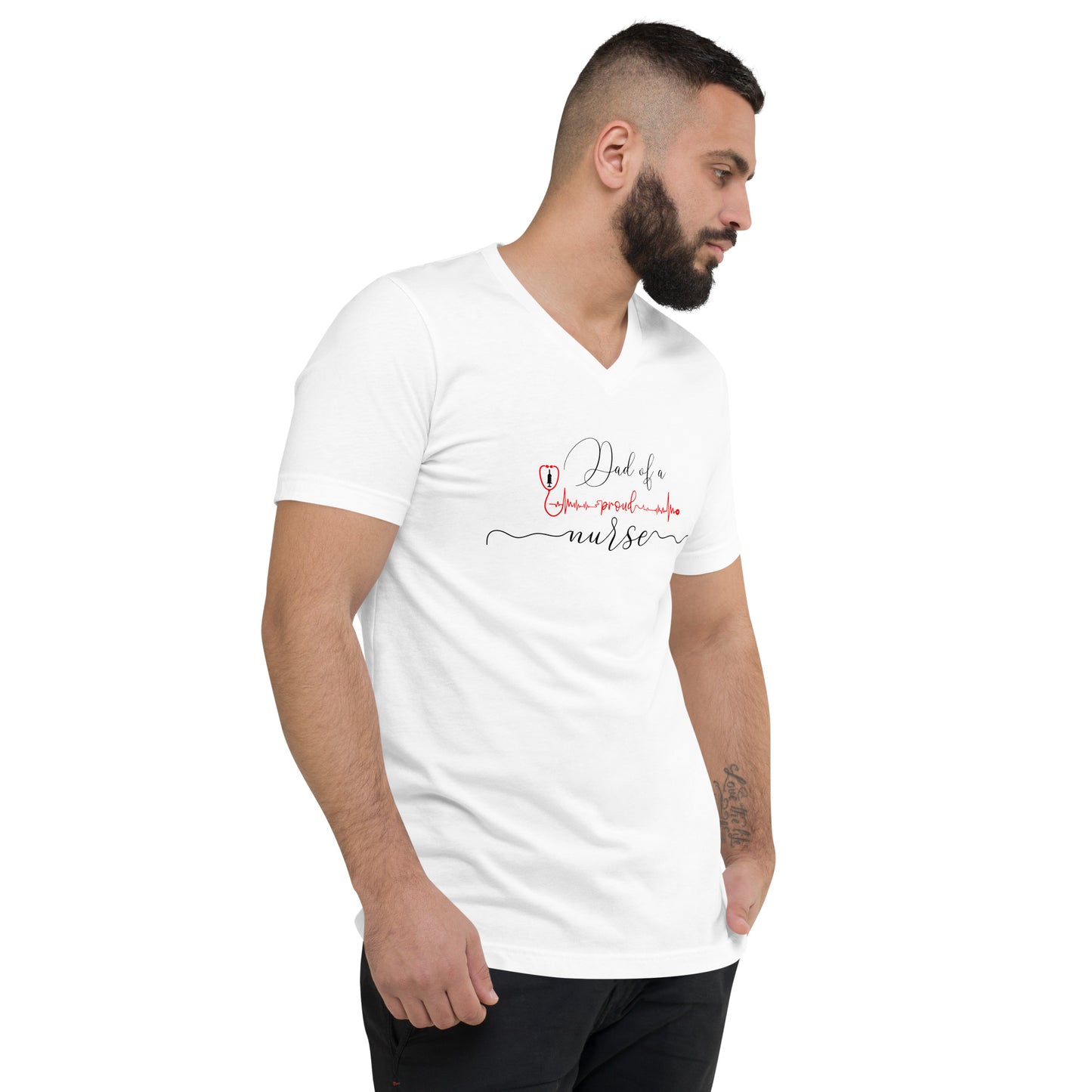 Dad Of A Proud Nurse Short Sleeve V-Neck T-Shirt