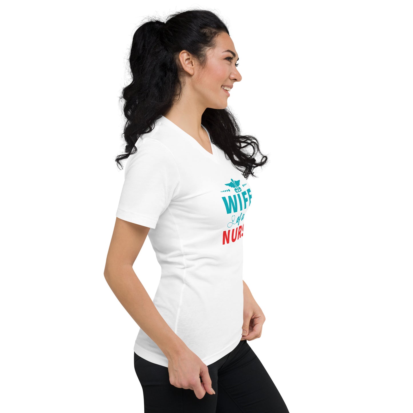 Wife Of A Nurse Unisex Short Sleeve V-Neck T-Shirt