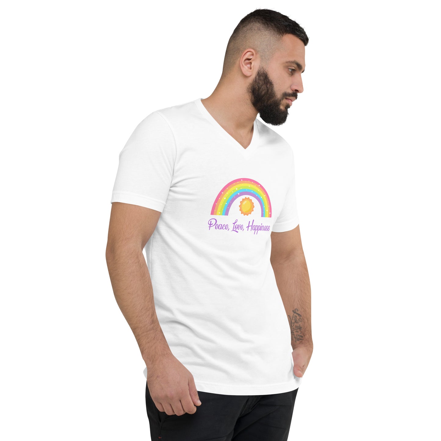 Peace, Love, Happiness Men's V-Neck T-Shirt