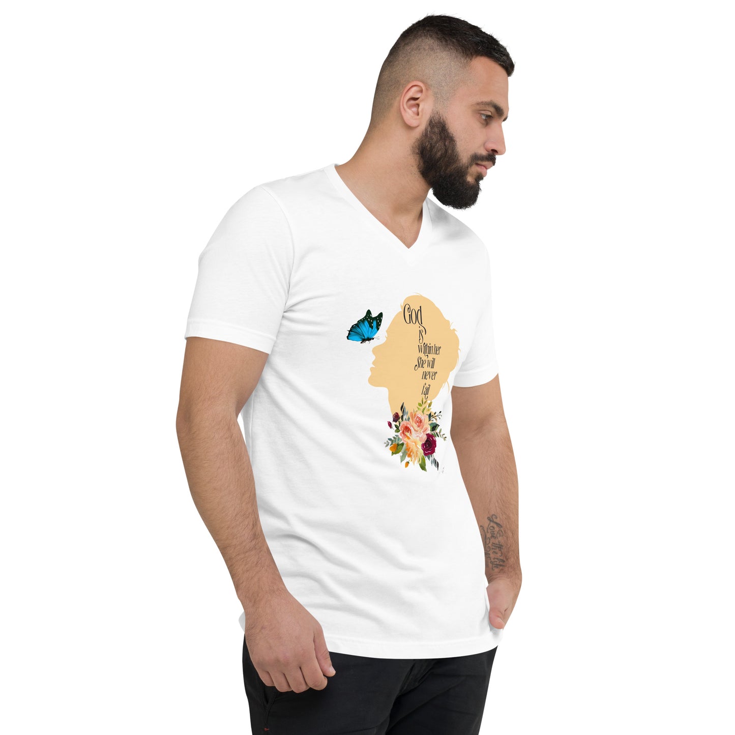 God Is Within Her Men's V-Neck T-Shirt