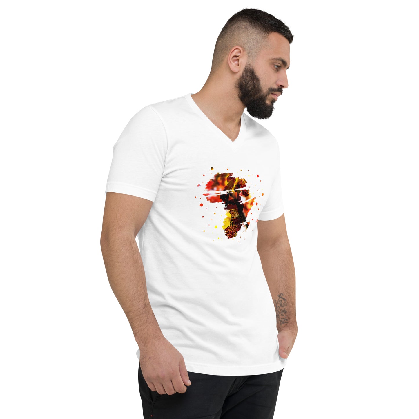 Mom With Child Men's  V-Neck T-Shirt