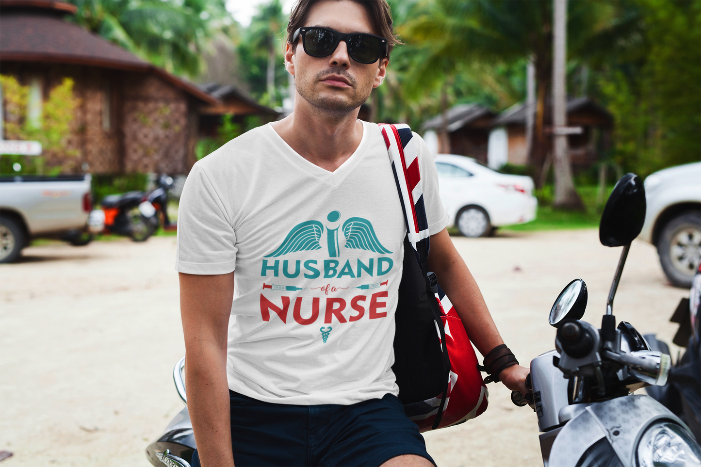 Husband Of A Nurse Men's V-Neck T-Shirt