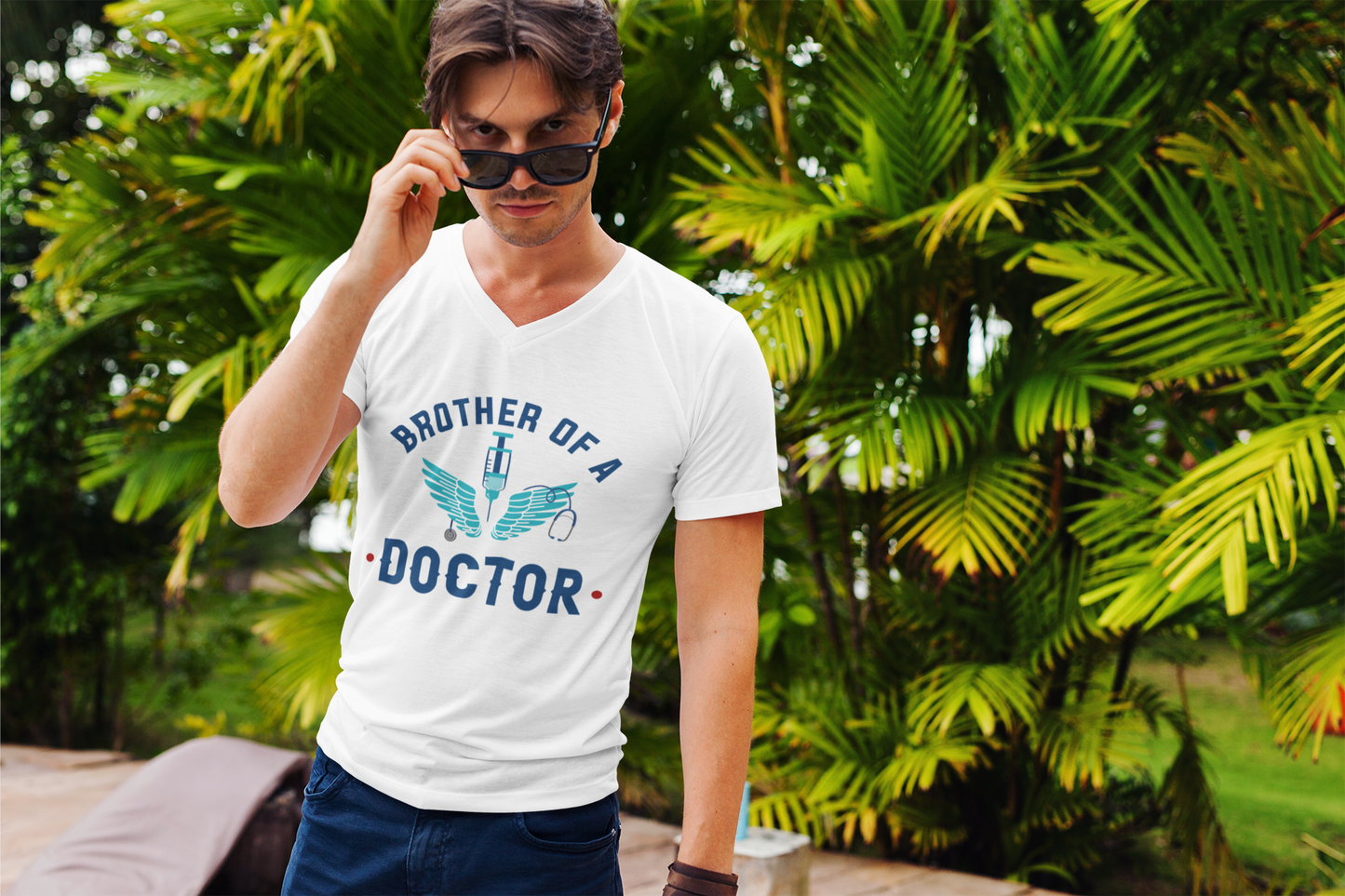 Brother Of A Doctor Men's V-Neck T-Shirt