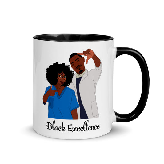 Black Excellence Mug with Color Inside