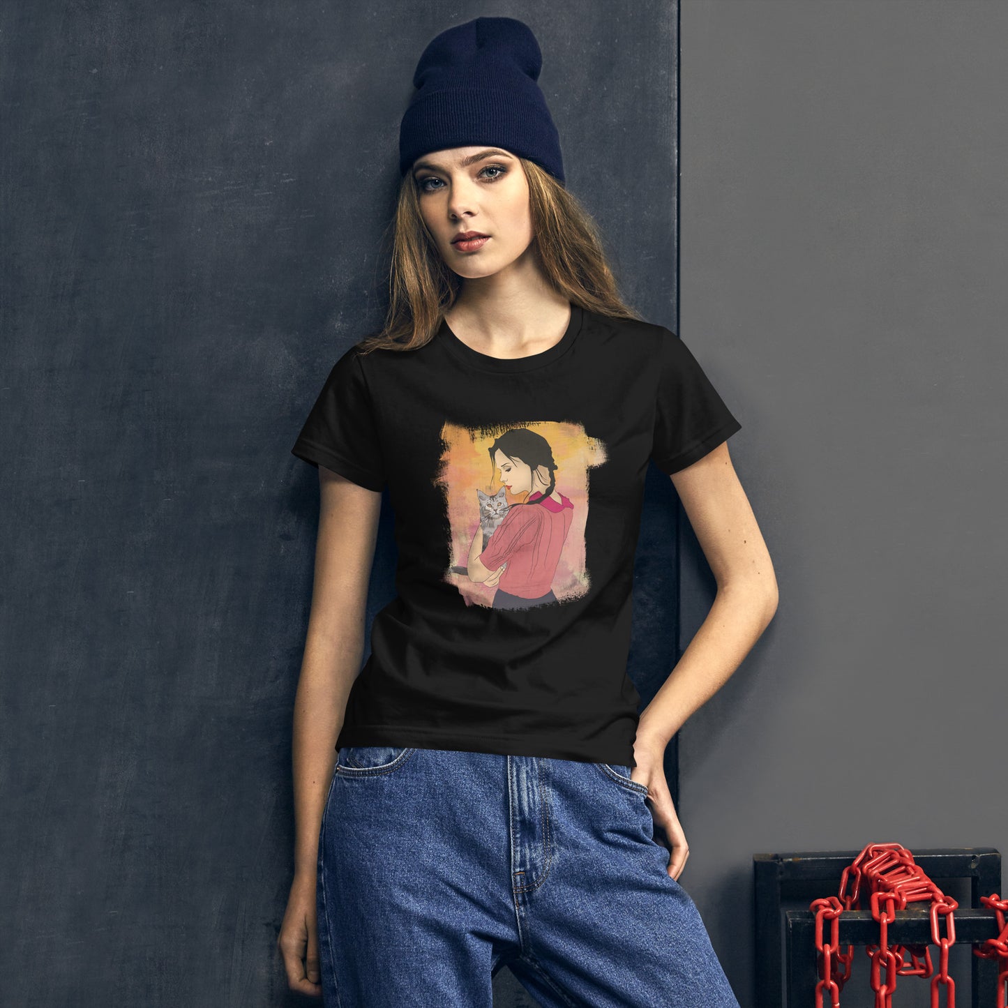 Girl With Cat Women's t-shirt