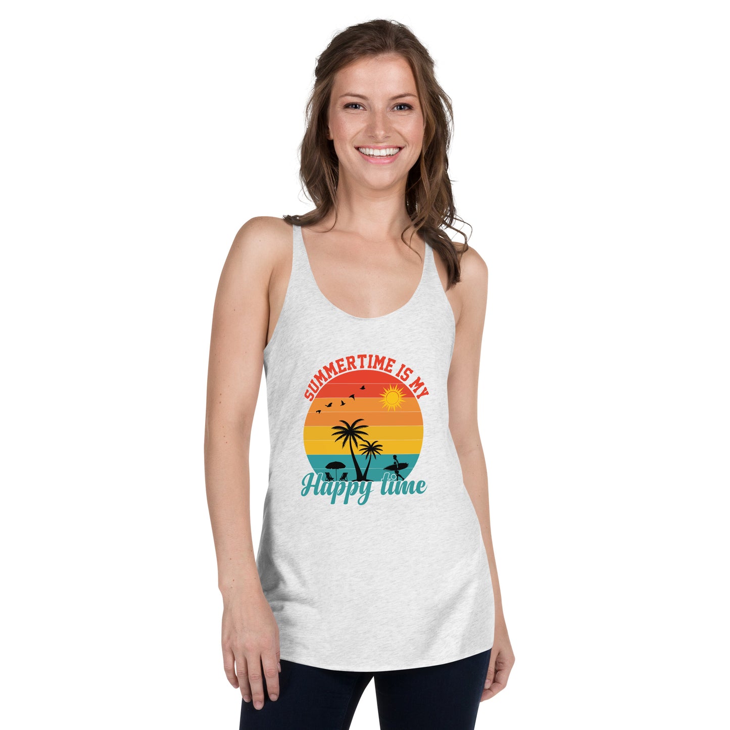 Summertime Is My Happy Time Women's Racerback Tank