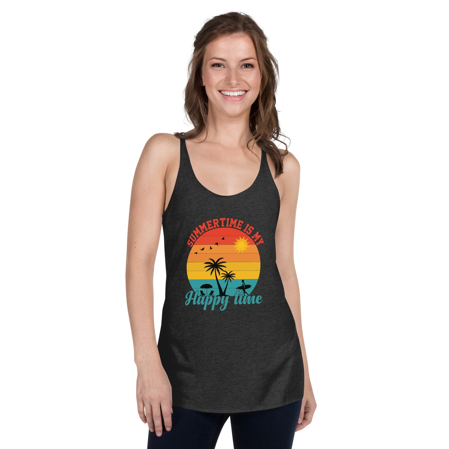 Summertime Is My Happy Time Women's Racerback Tank